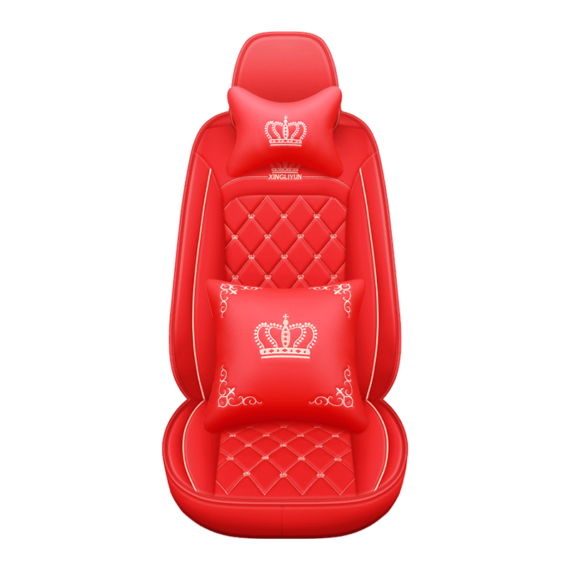 British Style Crown Embroidery Full Set Of Car Seat Cover Protective Cover Leather