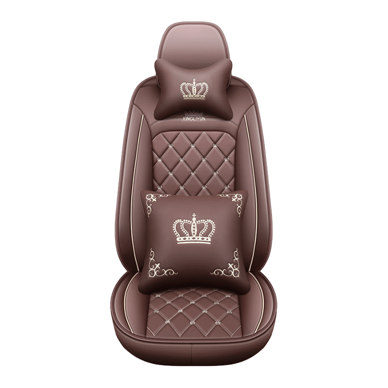 British Style Crown Embroidery Full Set Of Car Seat Cover Protective Cover Leather