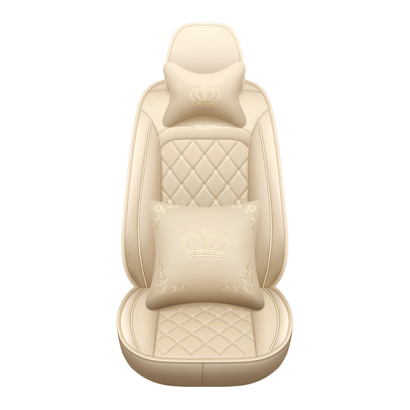 British Style Crown Embroidery Full Set Of Car Seat Cover Protective Cover Leather