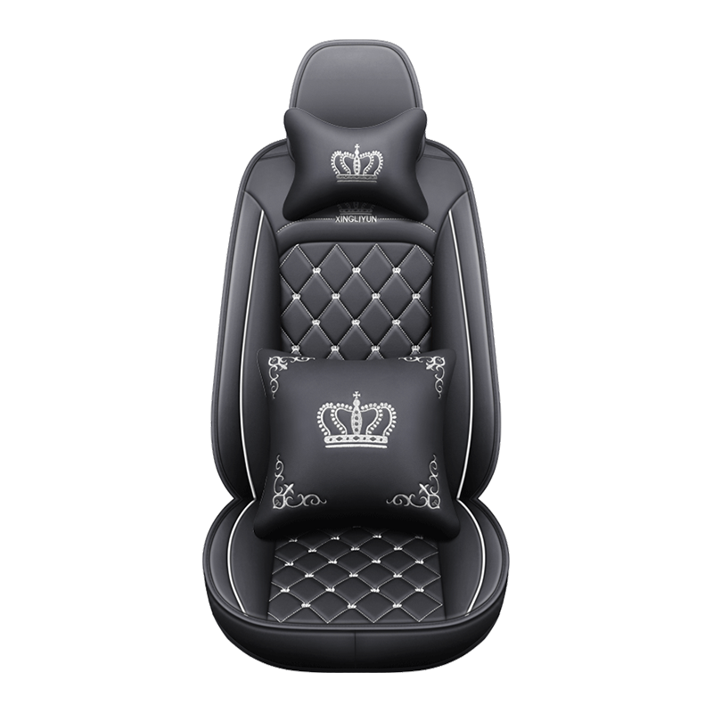 British Style Crown Embroidery Full Set Of Car Seat Cover Protective Cover Leather