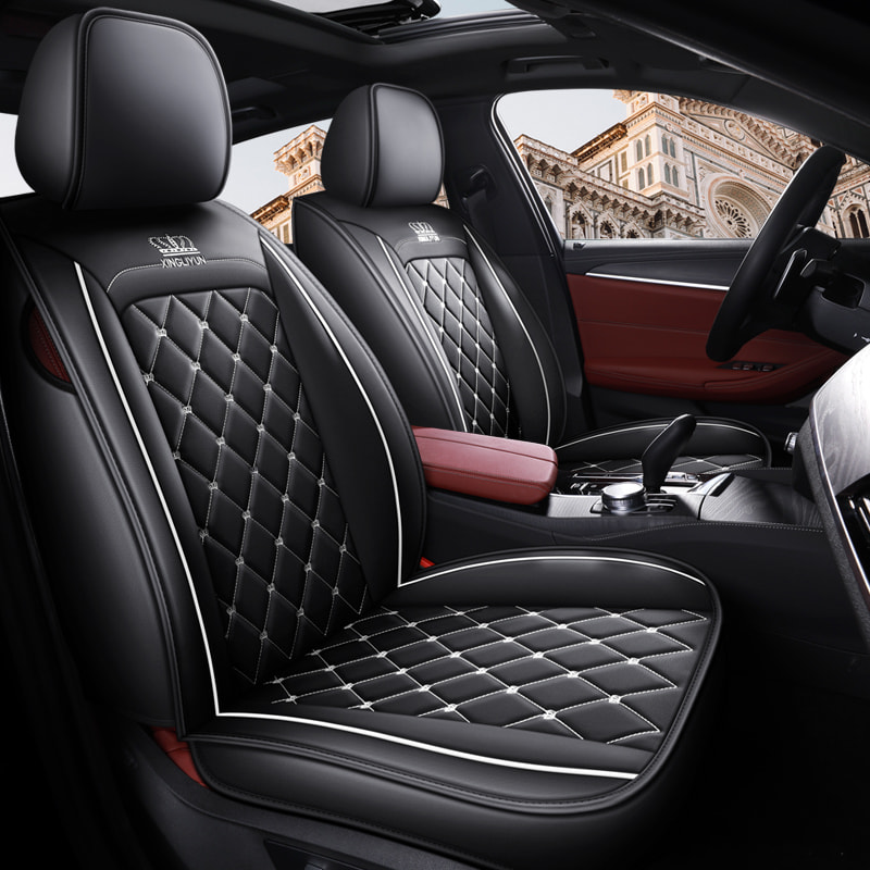 British Style Crown Embroidery Full Set Of Car Seat Cover Protective Cover Leather