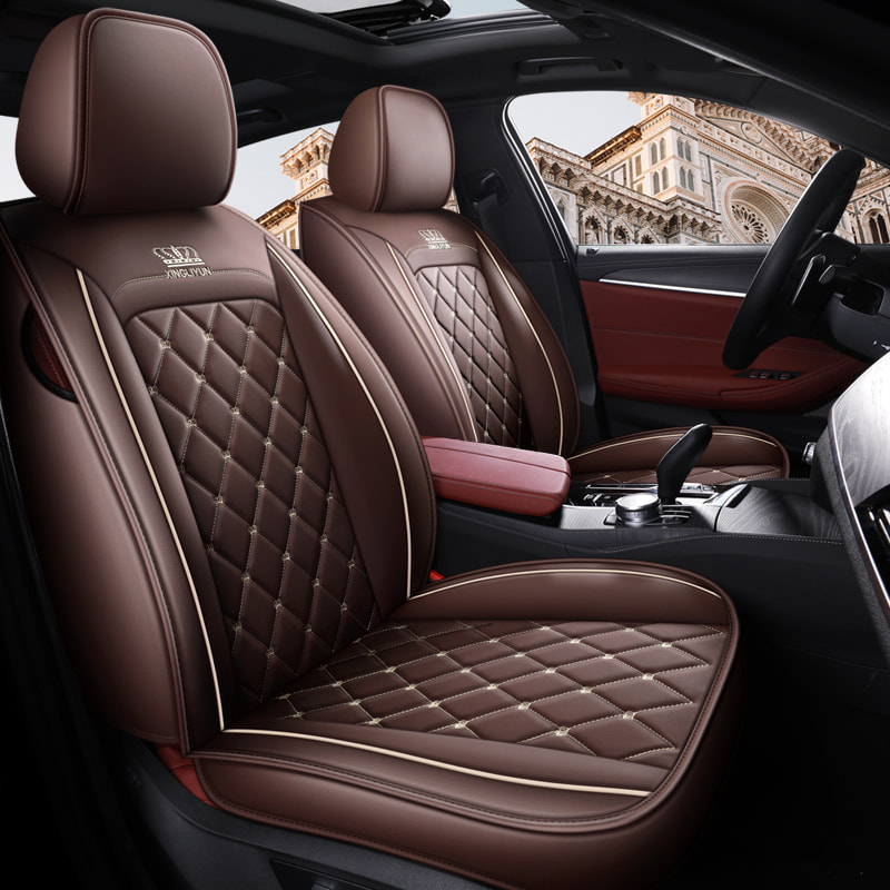 British Style Crown Embroidery Full Set Of Car Seat Cover Protective Cover Leather
