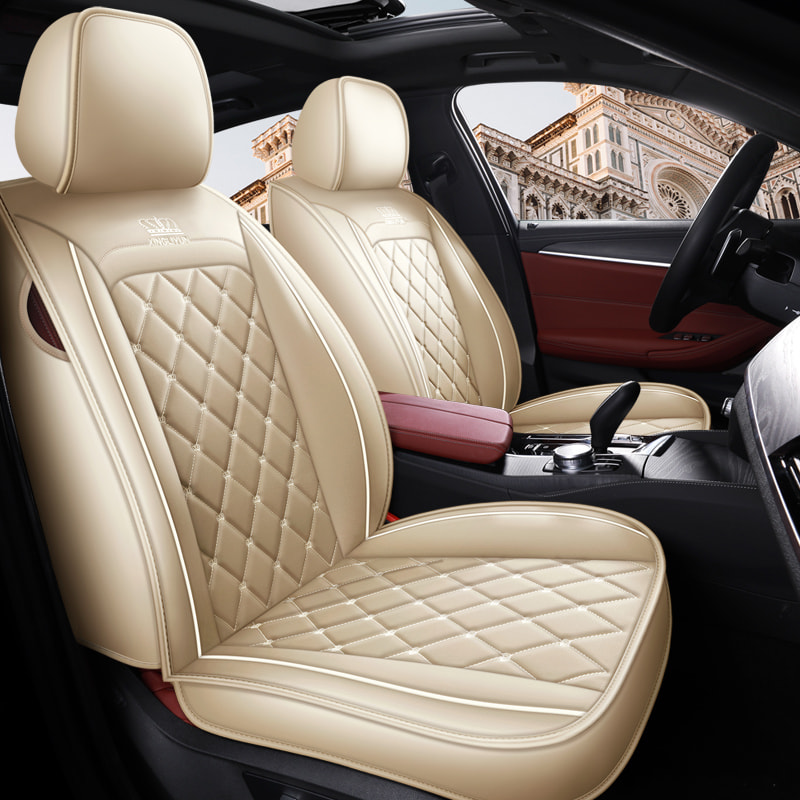 British Style Crown Embroidery Full Set Of Car Seat Cover Protective Cover Leather