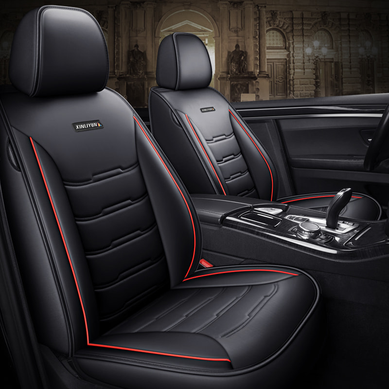 Car Full Set Seat Cover Sets Deluxe Genuine Leather Seat Cushions Padded
