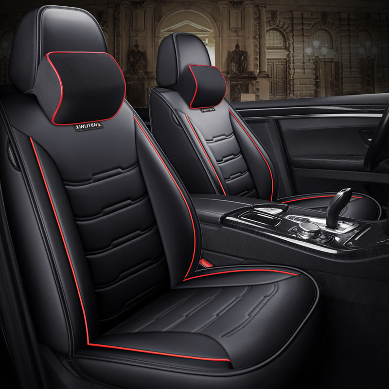 Car Full Set Seat Cover Sets Deluxe Genuine Leather Seat Cushions Padded