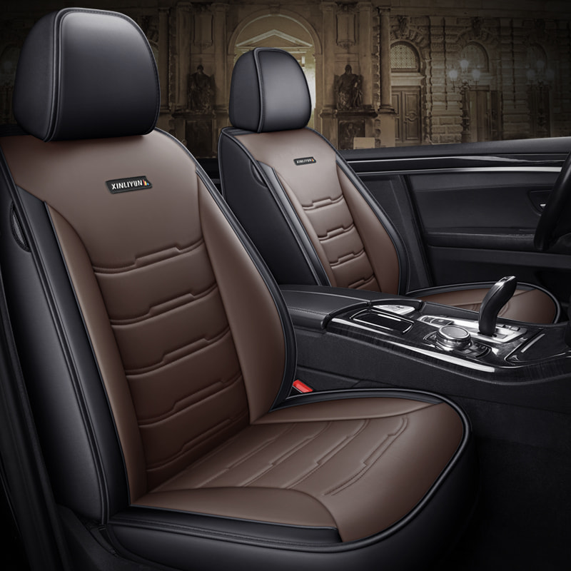 Car Full Set Seat Cover Sets Deluxe Genuine Leather Seat Cushions Padded