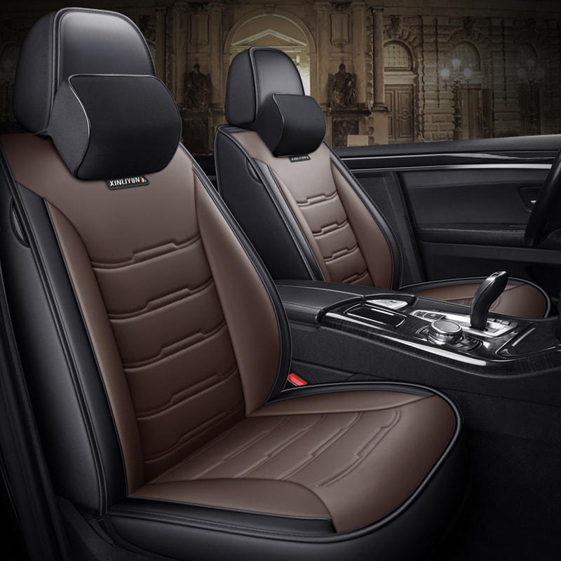 Car Full Set Seat Cover Sets Deluxe Genuine Leather Seat Cushions Padded