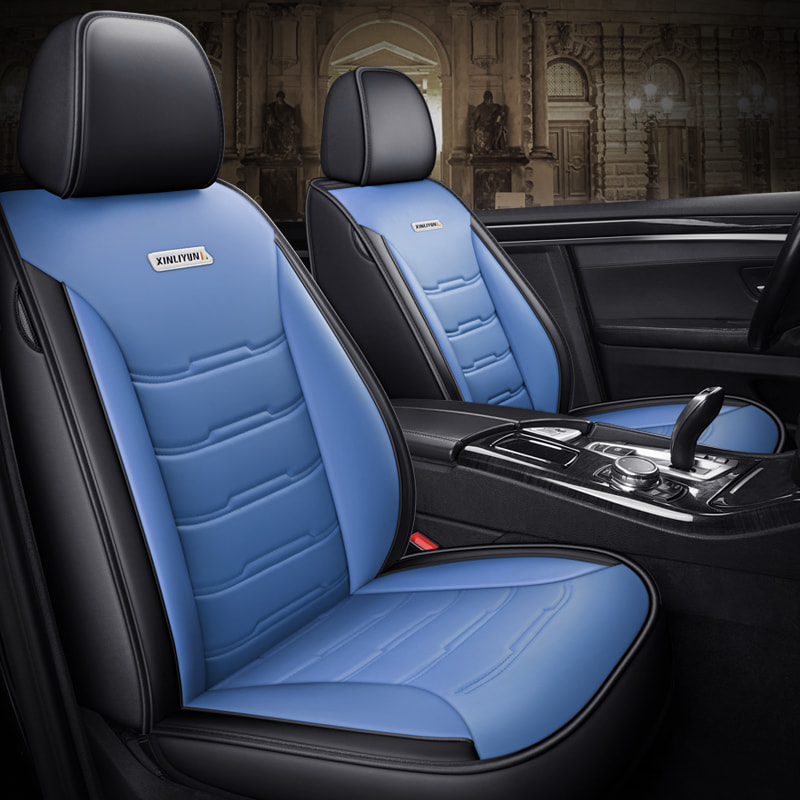 Car Full Set Seat Cover Sets Deluxe Genuine Leather Seat Cushions Padded