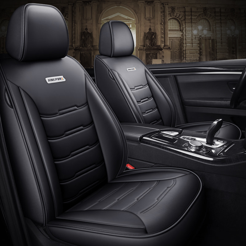 Car Full Set Seat Cover Sets Deluxe Genuine Leather Seat Cushions Padded