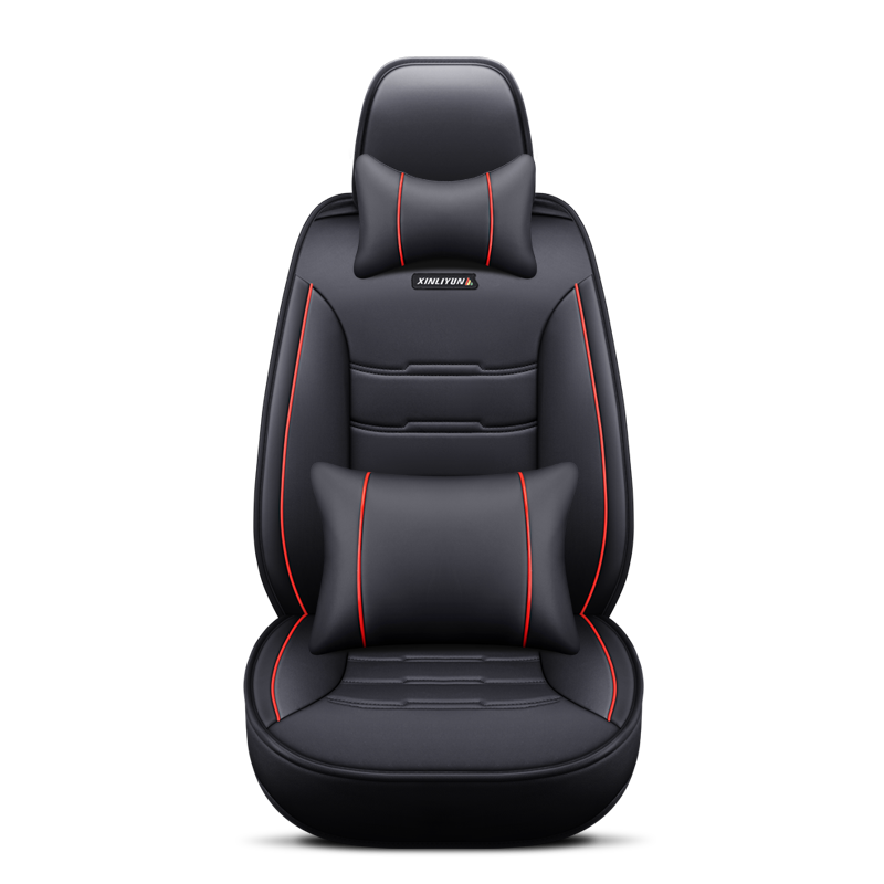 Car Full Set Seat Cover Sets Deluxe Genuine Leather Seat Cushions Padded