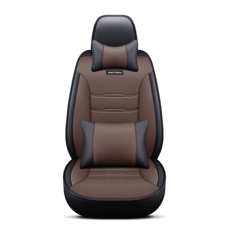 Car Full Set Seat Cover Sets Deluxe Genuine Leather Seat Cushions Padded