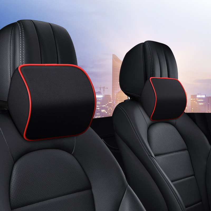 Car Neck Pillow Memory Foam Leather Suitable For Universal Auto Accessories