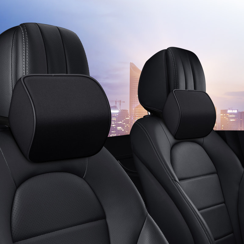 Car Neck Pillow Memory Foam Leather Suitable For Universal Auto Accessories