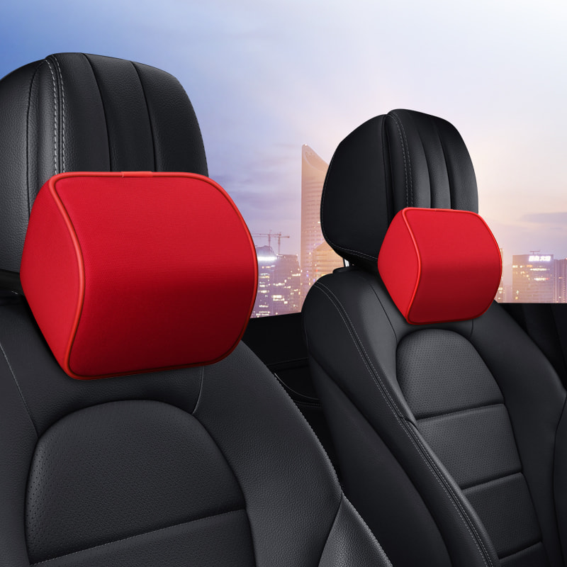 Car Neck Pillow Memory Foam Leather Suitable For Universal Auto Accessories