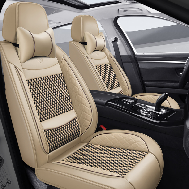 Car seat cover cushion PU leather brown