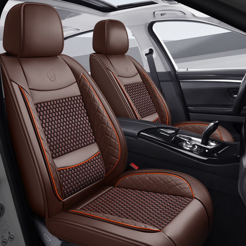 Car seat cover cushion PU leather brown
