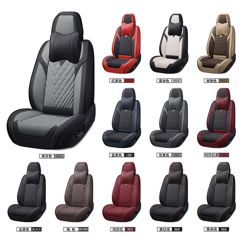 Car Seat Covers, Breathable Fabric, and Nappa Leather Front and Rear Seat Covers