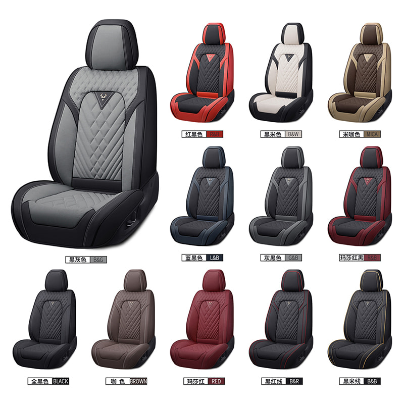 Car Seat Covers, Breathable Fabric, and Nappa Leather Front and Rear Seat Covers