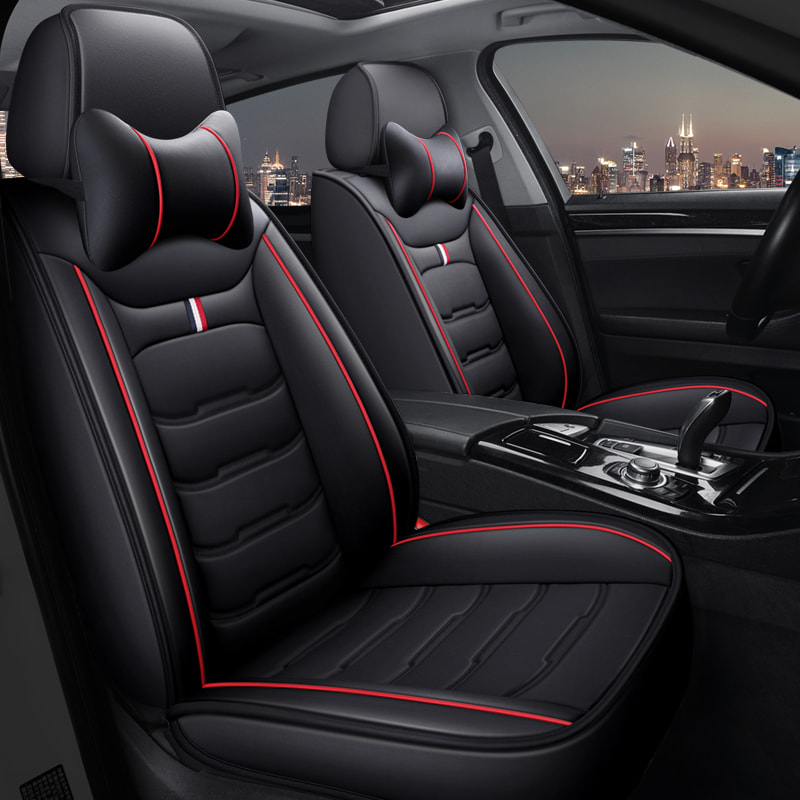 Car Seat Covers,5-seat Seat Protectors, Airbag Compatible(Black Coffee and pillow)