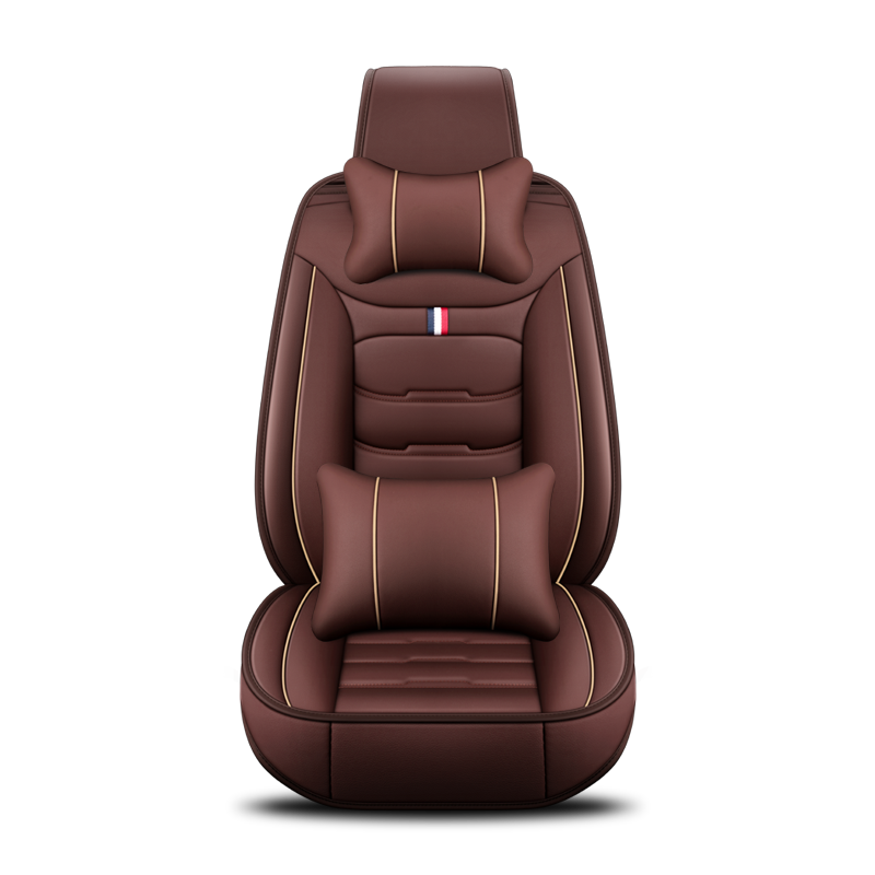 Car Seat Covers,5-seat Seat Protectors, Airbag Compatible(Black Coffee and pillow)