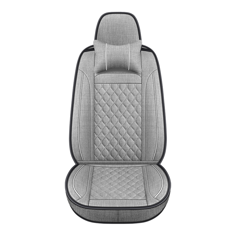 Deluxe Faux Leather Full Coverage Car Seat Cover Anti-Slip Universal Fits for Sedans SUV Pick-up Truck with Headrests