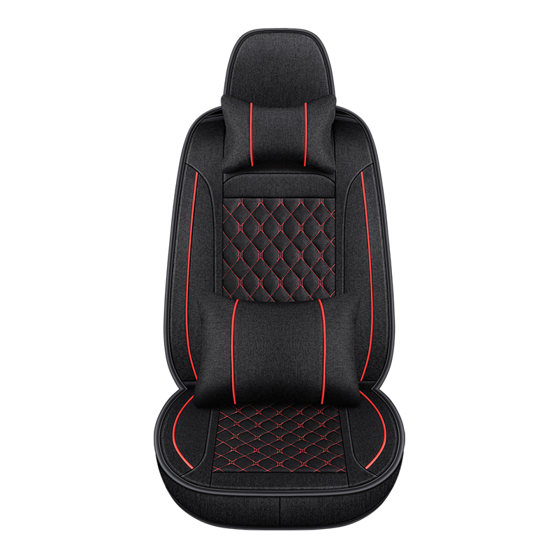 Deluxe Faux Leather Full Coverage Car Seat Cover Anti-Slip Universal Fits for Sedans SUV Pick-up Truck with Headrests