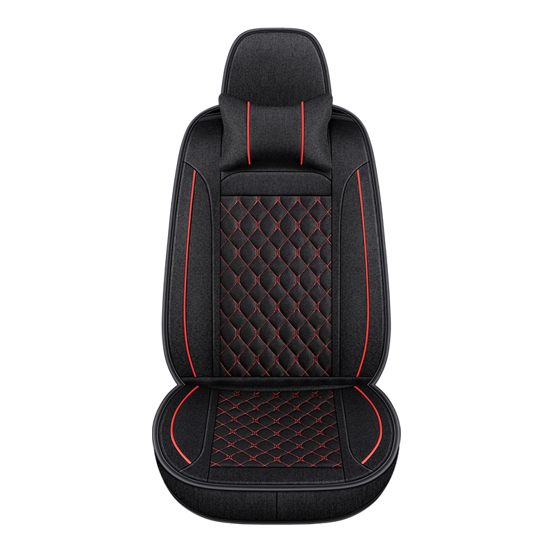 Deluxe Faux Leather Full Coverage Car Seat Cover Anti-Slip Universal Fits for Sedans SUV Pick-up Truck with Headrests