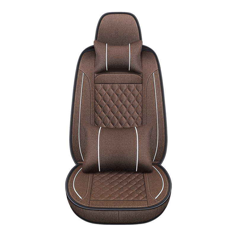 Deluxe Faux Leather Full Coverage Car Seat Cover Anti-Slip Universal Fits for Sedans SUV Pick-up Truck with Headrests
