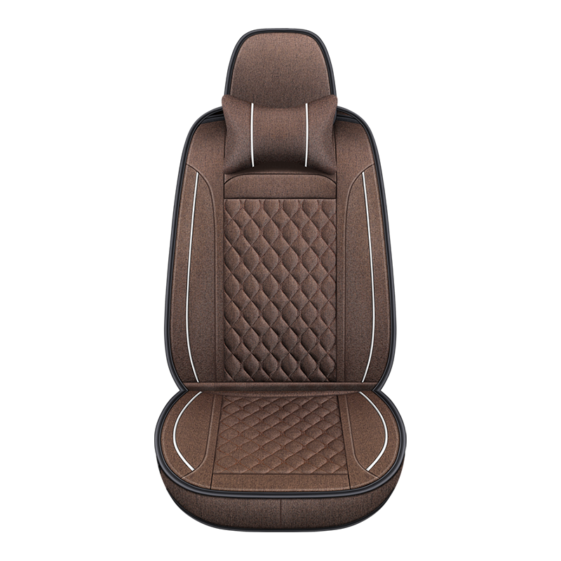 Deluxe Faux Leather Full Coverage Car Seat Cover Anti-Slip Universal Fits for Sedans SUV Pick-up Truck with Headrests