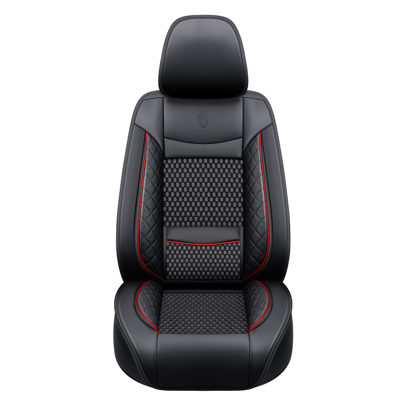 Premium Nappa Leather Auto Seat Cushions Full Set with Embossed Pattern
