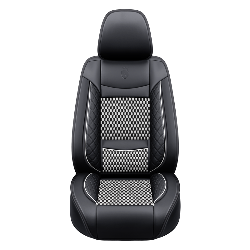 Premium Nappa Leather Auto Seat Cushions Full Set with Embossed Pattern