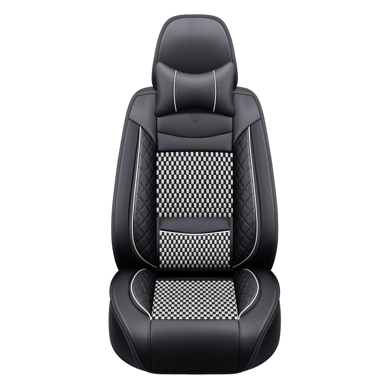 Premium Nappa Leather Auto Seat Cushions Full Set with Embossed Pattern