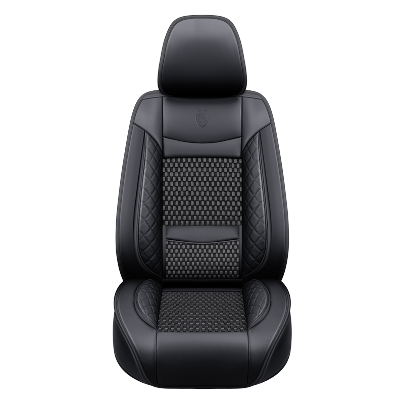 Premium Nappa Leather Auto Seat Cushions Full Set with Embossed Pattern