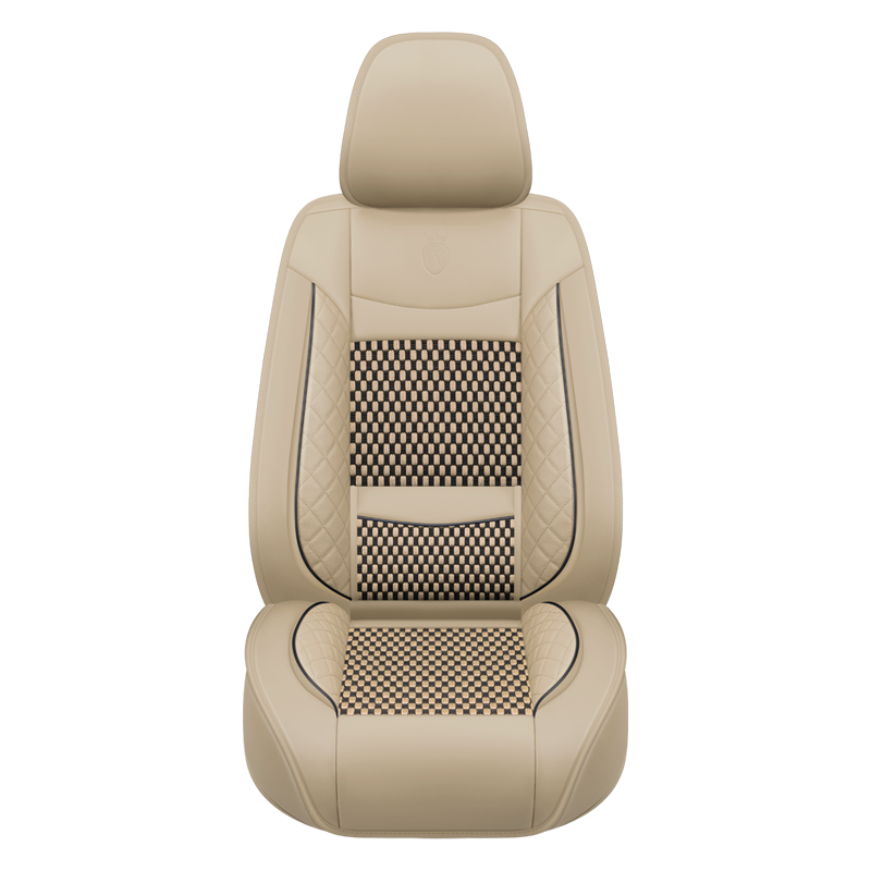 Premium Nappa Leather Auto Seat Cushions Full Set with Embossed Pattern