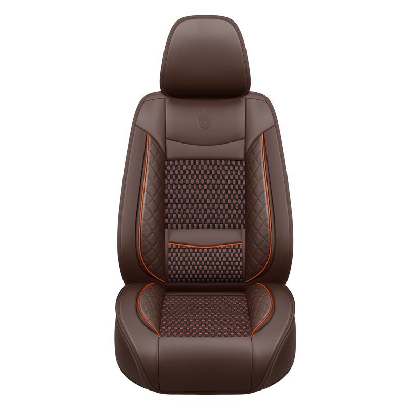 Premium Nappa Leather Auto Seat Cushions Full Set with Embossed Pattern